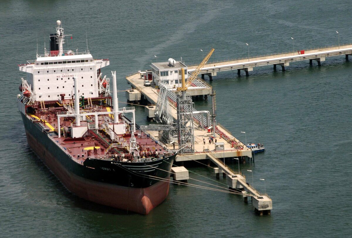 An oil tanker berthed at a petroleum terminal in Lagos. Credit: Reuters. Archival photograph, illustrative of Nigeria's fuel import operations