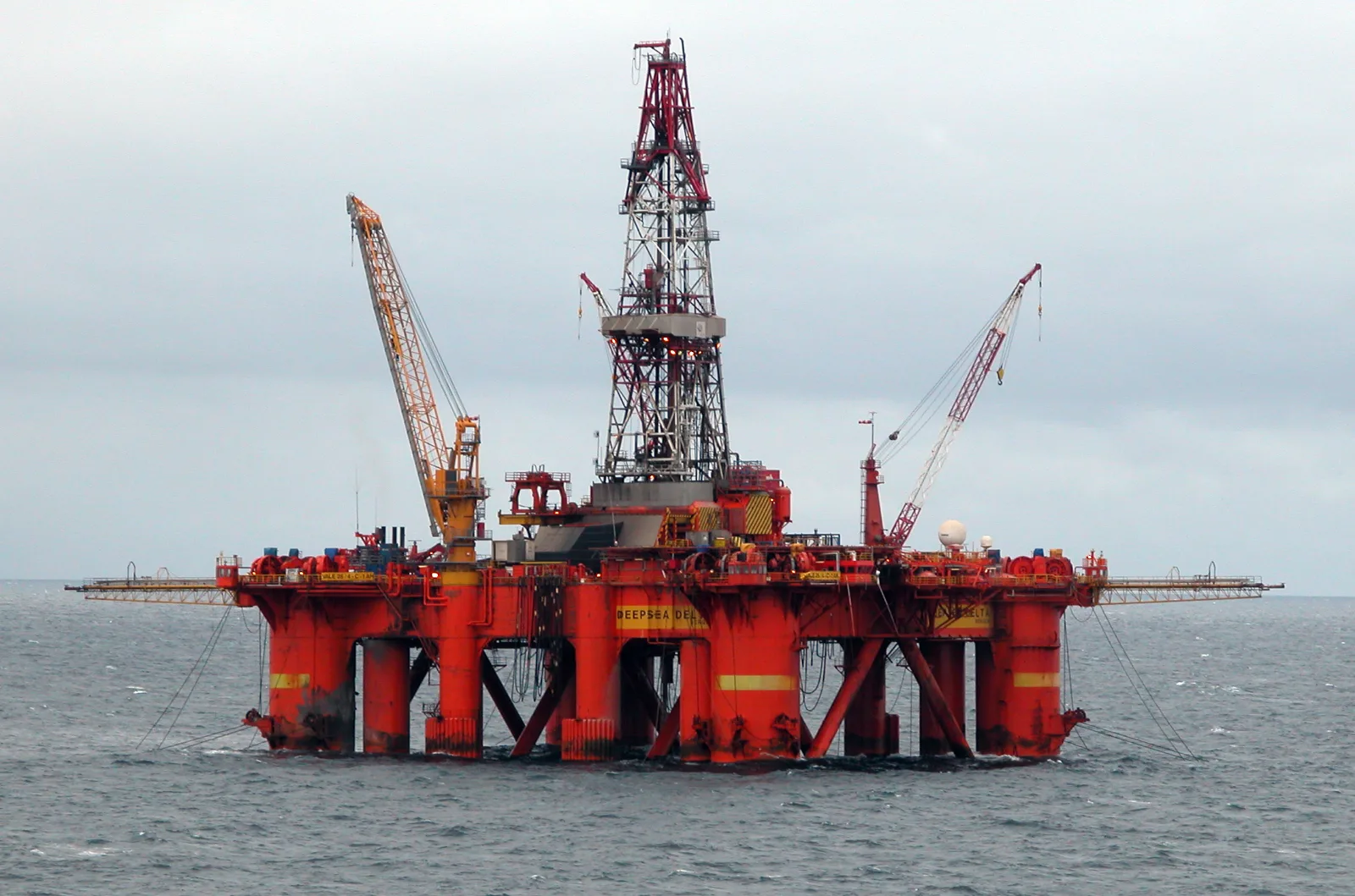 Deepsea Delta offshore drilling rig in the North Sea, photographed in 2005.