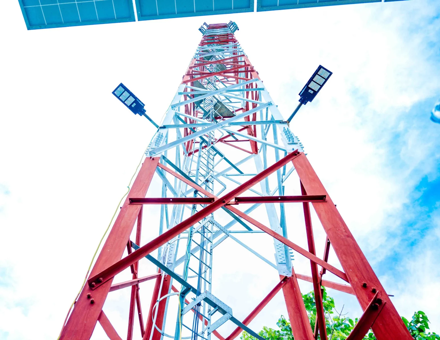 The first of 3,700 planned telecommunications towers. Credit: Punch